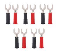 10 Pièces Fourche Bêche Fil Connecteurs PVC Laiton Bornes à Sertir Connecteur 8mm/0.3in Y Type 4mm/0.2in Trou Fiche Banane