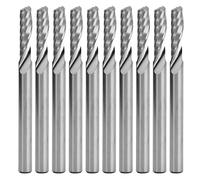 10 pièces, fraise à queue en acier à haute vitesse de 3,175 mm, fraise hélicoïdale à fond plat pour la gravure sur ordinateur, fraises pour routeur CNC en bois, acrylique, plastiqu (bord unique)