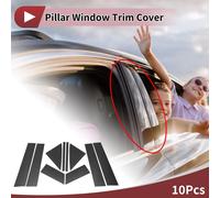 10 Pièces Garniture De Fenêtre De Pilier De Porte Avant Arrière Gauche Droite Pour Chrysler 200 2011-2014 Autocollant Anti-Rayures Couverture De Pilier En Fibre De Carbone Noire