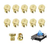 10 Pièces Gicleurs pour Gaz Butane, Gicleur Gaz Bouteille Adaptés aux Plaques de Cuisson GPL, Comprend Injecteurs en Laiton de Tailles Diverses pour Conversion Gaz Naturel 0,5cm, 0,7cm, 0,87cm, 1,02cm