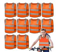 10 Pièces Gilet De Sécurité pour Enfants, Gilet de Sécurité Enfants, Gilet Securite Enfant Réfléchissant pour Vélos pour Enfants (3-12 ans), pour course en extérieur, cyclisme, circulation routière