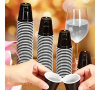 10 pièces Gobelets à liqueur 2oz 60ml, Mini gobelets à liqueur jetables noirs, Convient pour les fêtes, les festivals et tous les événements 100 pieces,20 morceaux,10 pièces,30 pièces,paquet de 5,50 p