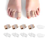 10 Pieces Grand Espaceur D'Orteils Set, Correcteurs D'Oignon en Gel, Redresseur Separateur Orteil Doux, Deux Trous Orthese Hallux Valgus, Coussin Protecteur Orteils Oignon pour Pieds Femmes Hommes