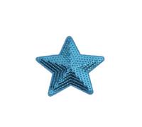 10 pièces grandes étoiles à paillettes patchs broderie paillettes tissu Appliques bricolage Patchwork artisanat couture jean manteaux Badge costumes patchs Pour Réparation(Light Blue)