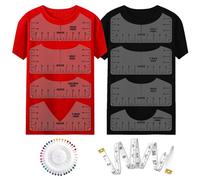 10 Pièces Guide de Règle de T-shirt,Kucheed Guide de Règle de Tshirt pour Vinyle et Sublimation,Ensemble D'outils D'alignement de T-shirt pour la Conception de Centre,Jeune Adulte Enfant en Bas Âge