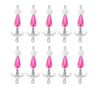 10 Pièces Hameçon Phosphorescent 12 Pointes en Ligne | Structure Inline, Visibilité sous L'eau Renforcée, Usage Nuit et Mer Profonde, Pvc, Format Portable