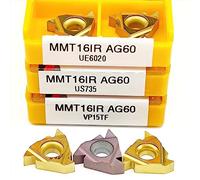 10 pièces haute qualité MMT16IR AG60 VP15TF UE6020 US735 CNC tour carbure insérer outil en alliage dur MMT 16IR outil de tournage externe(MMT16IR AG60 US735)