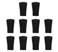 10 Pièces Housse de Protection Antidérapante pour Bâton de Embout | Caoutchouc Noir, Usage Trottoirs et Sentiers Pavés, pour Pointes Universelles et Stabilité Accrue