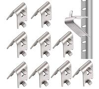 10 Pièces Inoxydable Carré Clips Réfrigérateur, Étagères Réfrigérateur à Clip, 1,5 mm Épaissir Acier Inoxydable 304 Durable Supports Tablette Congélateur pour Réfrigérateur, Congélateur (Argent)