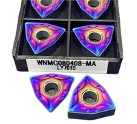 10 Pièces Inserts En Carbure Outil De Tournage Externe Outils Tour Machine Industrielle Plaquettes de Carbure CNC(2PCS WNMG080408 MA LY7010)