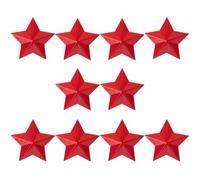10 Pièces Insigne Étoile Pentagramme Rouge en Aluminium