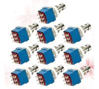 10 Pièces Interrupteur D’effets pour Guitare 3pdt 9 Broches | Commutation sans Buffer, LED Témoin, Recâblage des Pédales Vintage, Bleu, Format 9 Cosses
