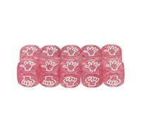 10 pièces Jeu de dés polyédriques à 6 Faces avec Motif de devinette de Doigt dés Transparents imperméables pour Jeux de société et éducation Plastique 2x2x2 cm (Rouge)