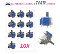 10 pièces K-SILVER JS13 PRO+ TMR/Hall Joystick électromagnétique anti-dérive pour PS5 PS4 Remplacement Tunnel Joystick à résistance magnétique 10PCS TMR for XBOX