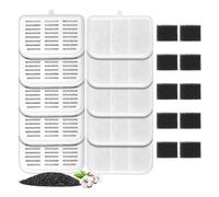10 Pièces Katzen-Trinkbrunnen-Filter, Feriva Unité de Filtration de Remplacement pour Fontaine à Eau Everweet Max à Piles pour Chat, Filtres de Rechange, Système de Filtration Multiple