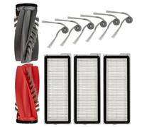 (10 pièces) Kit d'accessoires de rechange pour aspirateur robot Roborock Qrevo Curv, Curv S5X 5A1 5XC, Qrevo Edge, Edge S5A, Qrevo S5V, Qrevo C, 1 brosse rotative, 3 filtres HEPA, 6 brosses latérales