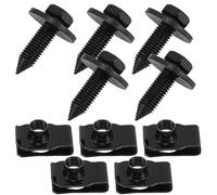10 Pièces Kit de Boulons de Voiture M8, Clips en U en Acier Noir | Assortiment de Fixations pour Carrosserie Auto, Précision D’assemblage, Couple Élevé, Montage Tableau de Bord et Porte