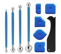 10 Pièces Kit de Grattoir à Joints,4 Extracteurs à Billes Métalliques,5 Lisseurs de Joint En Silicone et 1 Grattoir en Plastique,Pour Salle de Bain, Carrelage de Cuisine (10 pièces)