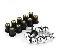 10 Pièces/kit Écrous Métriques M5 15 Mm En Caoutchouc Pour Moto Écrans De Protection Carénages Vis Et Boulons En Aluminium Pour Moto Accessoires De Modification Pour Moto