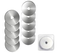 10 Pièces Lames Rotatives Lames de Remplacement, 45mm Rondes Lame Cutter Rotatif, SKS-7 Acier pour Tissu Cuir Papier