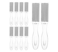10 Pièces Lime à Pieds Professionnelle en Acier Inoxydable PP | Résultats de Salon, Format Portable, Soin Doux, Usage Chambre et Déplacement, Finition Nette