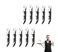 10 pièces Limonadier Professionnel Serveur,Tire Bouchon Professionnel,Couteaux de Sommelier en Acier Inoxydable Avec DéCapsuleur et Coupe-Capsule (Noir)