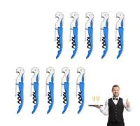 10 pièces Limonadier Professionnel Serveur,Tire Bouchon Professionnel,Couteaux de Sommelier en Acier Inoxydable Avec DéCapsuleur et Coupe-Capsule (Bleu)