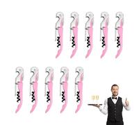10 pièces Limonadier Professionnel Serveur,Tire Bouchon Professionnel,Couteaux de Sommelier en Acier Inoxydable Avec DéCapsuleur et Coupe-Capsule (Couleur Rose)