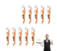 10 pièces Limonadier Professionnel Serveur,Tire Bouchon Professionnel,Couteaux de Sommelier en Acier Inoxydable Avec DéCapsuleur et Coupe-Capsule (Couleur Orange)
