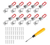 10 pièces Loquet à Bascule, Loquet à bascule en Métal, Sauterelle de Serrage, Sauterelles de Menuisier Réglable, Sauterelles Bascule Pince pour Armoires, Portes, Valises