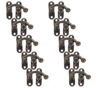 10 Pièces Loquet Vintage en Métal, Montage Caché, avec Vis | Fermoir Rétro à Bras Oscillant, Finition Antique Polie, pour Restauration de Coffres et Projets Bois