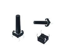 10 pièces/lot 6x6mm hauteur 15mm 15.5mm broche en cuivre bouton interrupteur tactile 4 broches petit interrupteur électrique 6x6x15mm(6x15 Blac,100000 Times Life)