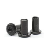 10 pièces/lot M3 M4 M5 M6 M8 noir zingué grand plat hexagonal à six pans creux tête Rivet connecteur insérer Joint manchon capuchon bout à bout écrou(M6x35mm (10pcs))