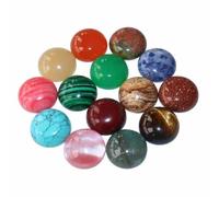 10 pièces/lot pierre naturelle 6 8 10 12 14 16 18 20mm perles rondes cabochon camée pendentif pour bijoux charme collier à faire soi-même-couleur mixte-8MM