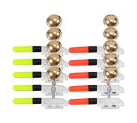 10 Pièces Lumière D'alerte de Pêche LED pour Canne à Clip-on Nuit | Plastique ABS et Cuivre, Changement de Couleur au Ferrage, Surveillance sans Mains, Batterie Bouton Incluse
