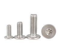10 pièces M1.6 M2 .5 M3 M4 M5 M6 M8 304 acier inoxydable CM Six lobes Torx Ultra mince Super bas plat vis à tête de plaquette boulon(4mm x10pcs,M2)