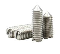(10 pièces) M1.6 M2 M2.5 M3 M4 M5 M6 304 A2-70 Vis à tête fendue en acier inoxydable Vis sans tête à pointe conique à filetage machine DIN553(3mm,M1.6 (10Pcs))