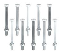 10 Pièces M10 Boulons et Ecrous, M10 x 120 mm Boulons Hexagonaux avec écrous, vis de machine, Galvanisées Vis Hexagonale Partiellement Filetés