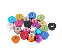 10 pièces M2 M3 M4 M5 M6 bride en aluminium écrou de blocage en Nylon insertion en Nylon écrous hexagonaux anodisés 11 couleurs(Silver,M5)