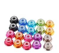 10 pièces M2 ~ M8 Écrou à bride en alliage d'aluminium coloré Écrou de blocage à insert en nylon(Pink,M8)