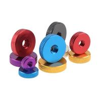 10 pièces M3 M4 M5 M6 écrou à pouce moleté plat en alliage d'aluminium écrou à main vis entretoise écrou à pouce(Dark blue,M4)