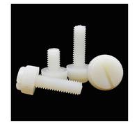 10 pièces M3 M4 M5 M6 M8 Blanc Nylon Plastique isolé moletage tête Fendue Ajuster sans Outil vis à Oreilles Main serrer Pouce vis Boulon(22mm,M4)