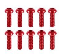 10 pièces M3 vis à tête hexagonale vis à tête ronde tête ronde en alliage d'aluminium métrique à six pans creux boulon à vis pour machines de bureau à domicile(10mm-rouge)