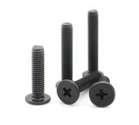 10 pièces M5 noir 304 acier inoxydable croix Ultra mince plat tête de plaquette vis boulon CM for ordinateur portable(30mm)