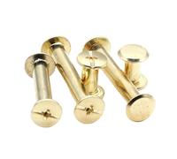 10 pièces M5x5-60mm or argent cuir sac ceinture Photo Scrapbook Album compte livre poste vis de liaison clou Rivet boulon (Color : Brass 10pcs, Size : M5x60mm)