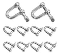10 Pièces M6 D Manille Inox, Manille 304 Inox Acier D'ancrage en Forme de D'anneau de D de Chaîne Manille Droite de Levage pour Gréement Câble Métallique