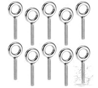 10 Pièces M8 Boulons Àœil Filetage Mâle, Vis Oeil Inox, Boulon À Oeil, Anneau a Visser, Anneau de Levage, Boulon a Oeil M8*60, Piton Inox pour Fixation, Suspension, Utilisation Intérieure, Extérieure