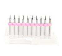 10 pièces Macro en carbure de tungstène forets, ensemble de forets PCB mini tige de foret pour circuit imprimé Ambre Cire d'abeille pierre brute, Dremel bijoux gravure CNC de Poinçonnage(0.1mm)