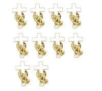 10 Pièces Main Tenant Broche Croisée Inspirante Épinglette Religieuse pour Tenues Personnalisées Décoration Passionnés De Culture Épingle Croisée en Métal