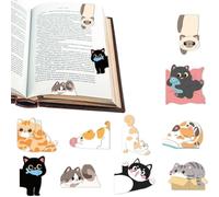 10 Pièces Marque-Pages Magnétiques à Forme de Chat en Couleurs, Mignons Accessoires pour Amateurs de Chats, Cadeaux Idéaux pour Professeurs, Étudiants et Lecteurs Passionnés
